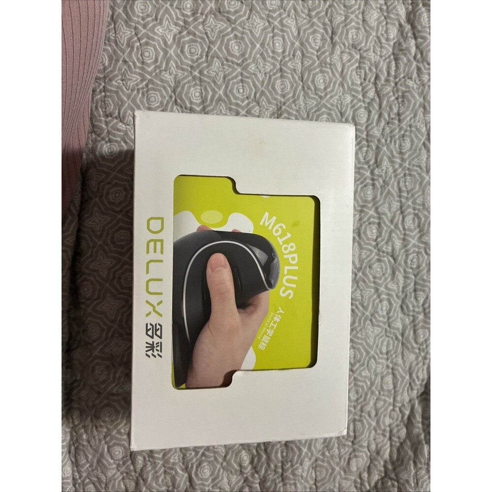DELUX Seeker Ergonomic Vertical Wireless Mouse with OLED Screen (M618PLUS RGB